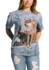 Wolf couple sunset - T-shirt loups - The Mountain