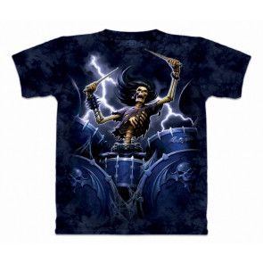 Death drummer :  Tee shirt squelette batteur rock heavy metal