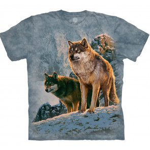 magasin tee shirt adulte manches courtes motif loup marque the mountain en france