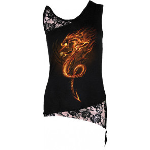 t-shirt débardeur femme motif dragon spiral