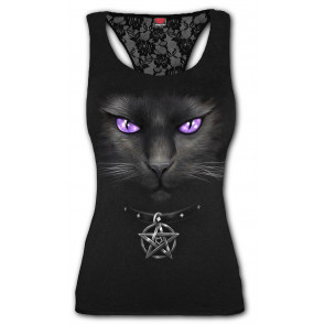Black cat - Débardeur tshirt femme - Chat - Spiral