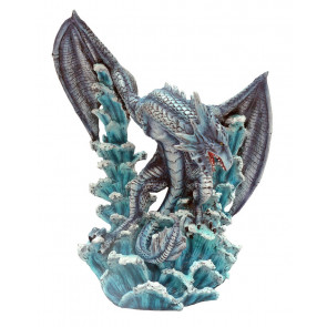 Dragon bleu des océans  - Figurine statuette (32x28cm*)