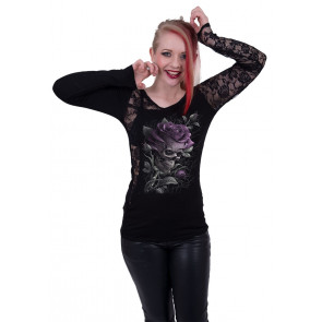 Skull rose - T-shirt femme gothic - Spiral