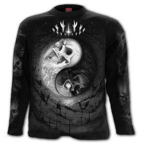 Yin yang skulls - T-shirt homme gothic - Manches longues - Spiral