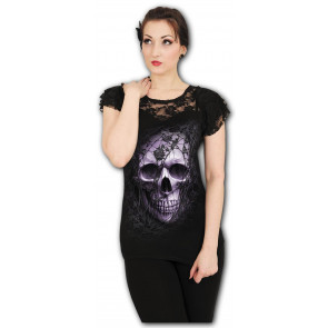 Lace skull - T-shirt femme gothique - Manches courtes