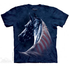 Patriotic horse - T-shirt cheval drapeu USA - The Mountain