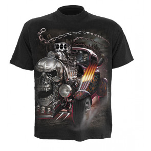 t-shirt dragster squelette homme