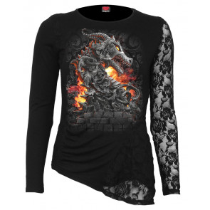 Keeper of the fortress - Tshirt femme dragon - Manches longues