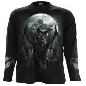 Boutique tee shirt gothic manches longues chat squelette