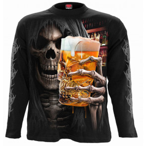 Boutique tee shirt rock motif squelette bière manches longues live loud Spiral