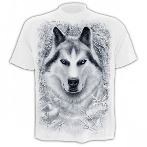 t-shirt tete de loup blanc