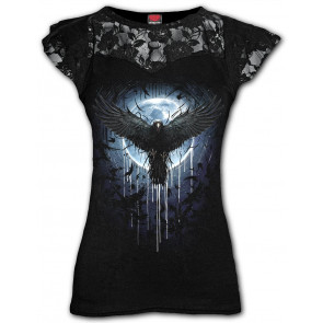 Crow moon - T-shirt femme gothic - Corbeaux noirs
