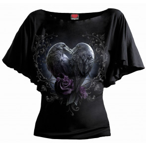 Raven heart - T-shirt femme - Couple corbeaux noirs et roses
