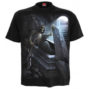 boutique rock vente vetement tee shirt manches courtes motif reaper squelette guitariste