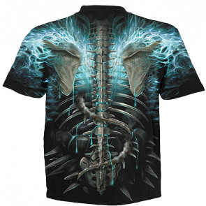 Flamming spine - T-shirt homme squelettes - Spiral