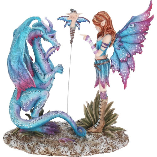 Elfe sur son dragon bleu - FIGURINES - COMPTOIR DU CHATEAU