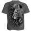 boutique tee shirt motif lion tribal gris