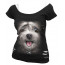 Boutique vente tee shirt motif chien mode femme